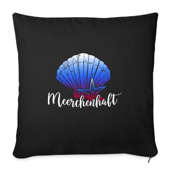 meer meerweh moin moin meerjungfrau küstenkind - Sofakissenbezug 45 x 45 cm - Schwarz - Vorne