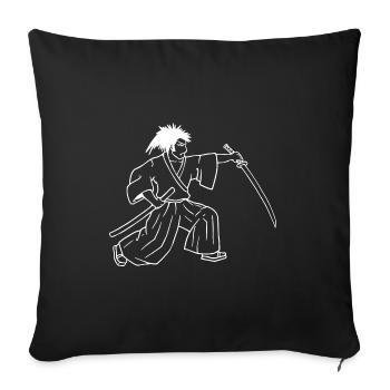 Les samouraïs au combat - Housse de coussin décorative 45 x 45 cm - noir - Devant