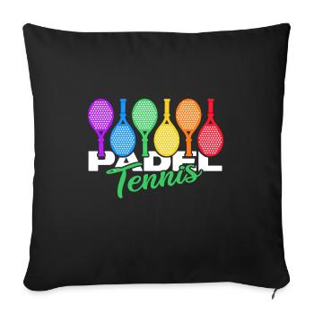 padel padel-tennis paddle padle - Housse de coussin décorative 45 x 45 cm - noir - Devant