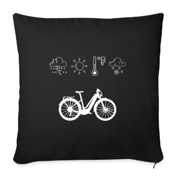 E bike weather season driving ebike e-bike - Sofa pillowcase 17,3'' x 17,3'' (45 x 45 cm) - black - Front