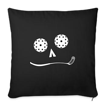 floorball floorball-smile floorball - Sofa pillowcase 17,3'' x 17,3'' (45 x 45 cm) - black - Front