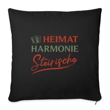 Accordion Home Styrian Music - Sofa pillowcase 17,3'' x 17,3'' (45 x 45 cm) - black - Front