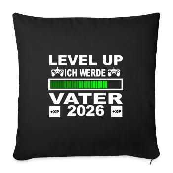 Level Up Ich Werde Vater 2026 - Sofakissenbezug 45 x 45 cm - Schwarz - Vorne
