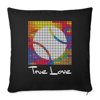 Tennis Tennisball - Tennis is Life - Sofakissenbezug 45 x 45 cm - Schwarz - Vorne