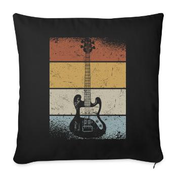 Retro Bass Guitar Musician Bassist Bass Player - Sofa pillowcase 17,3'' x 17,3'' (45 x 45 cm) - black - Front