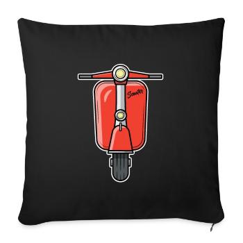 Scooter Scooter Scooter rouge - Housse de coussin décorative 45 x 45 cm - noir - Devant
