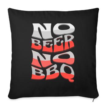 KEIN BIER, KEIN GRILLEN - Sofakissenbezug 45 x 45 cm - Schwarz - Vorne