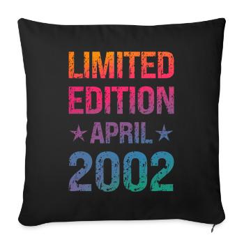 Fête d’anniversaire en édition limitée Vintage 2002 - Housse de coussin décorative 45 x 45 cm - noir - Devant
