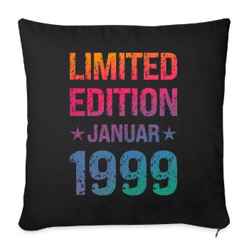 Limited Edition 25 Geburtstag Party Jahrgang 1999 - Sofakissenbezug 45 x 45 cm - Schwarz - Vorne
