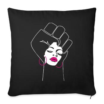 Black Woman Black Lives Matter - Sofa pillowcase 17,3'' x 17,3'' (45 x 45 cm) - black - Front