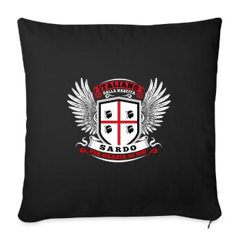 Italiano dalla nascita sardo per grazia di dio - Sofa pillowcase 17,3'' x 17,3'' (45 x 45 cm) - black - Front