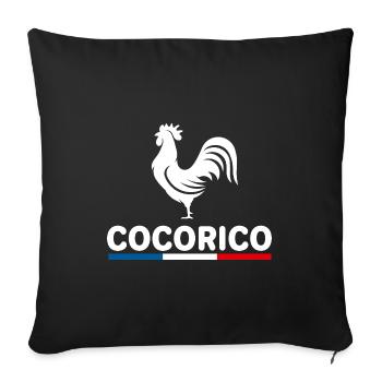 France supporters équipe de france - cocorico - Housse de coussin décorative 45 x 45 cm - noir - Devant