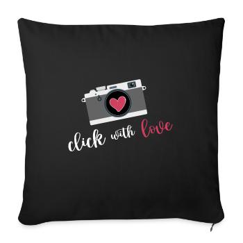 photographe photographie photo appareil photo reflex - Housse de coussin décorative 45 x 45 cm - noir - Devant