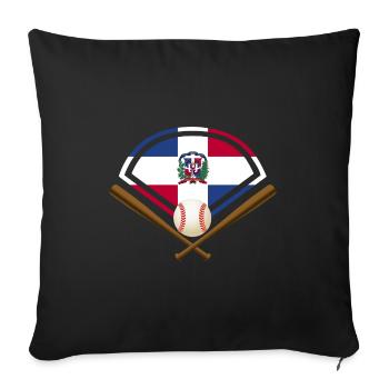 Baseball République dominicaine - Housse de coussin décorative 45 x 45 cm - noir - Devant