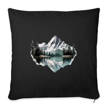 Beautiful landscape with mountains, gift hiking - Sofa pillowcase 17,3'' x 17,3'' (45 x 45 cm) - black - Front