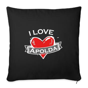 Apolda - Ich liebe Stadtnamen in Tattoo Stil - Sofakissenbezug 45 x 45 cm - Schwarz - Vorne