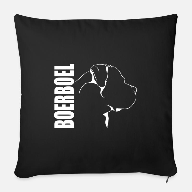 BOERBOEL Profil Hunde Hund - Sofakissenbezug 45 x 45 cm - Schwarz