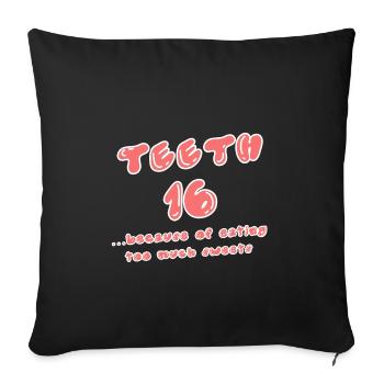 Sweets Déclaration humoristique Sweet Tooth - Housse de coussin décorative 45 x 45 cm - noir - Devant