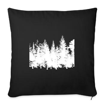 Forest Outline - Sofa pillowcase 17,3'' x 17,3'' (45 x 45 cm) - black - Front