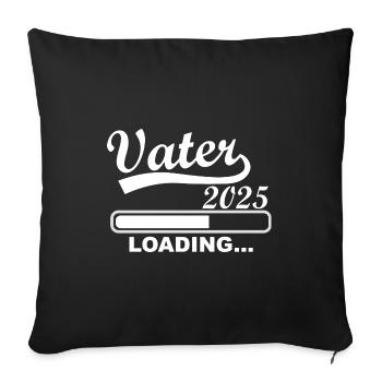 Père 2025 chargement, je vais être papa en 2025 - Housse de coussin décorative 45 x 45 cm - noir - Devant