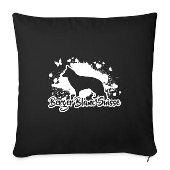 BERGER BLANC SUISSE Dogs Dog Wilsigns - Sofa pillowcase 17,3'' x 17,3'' (45 x 45 cm) - black - Front