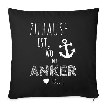La maison est l'endroit où tombe l'ancre - Housse de coussin décorative 45 x 45 cm - noir - Devant