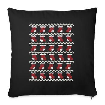 Chandail de Noël laide bottes de Noël - Housse de coussin décorative 45 x 45 cm - noir - Devant