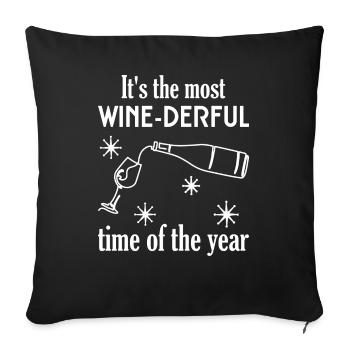 Funny wine saying Christmas - Sofa pillowcase 17,3'' x 17,3'' (45 x 45 cm) - black - Front