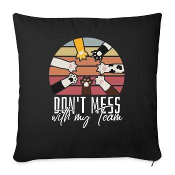 funny cat sayings - Sofa pillowcase 17,3'' x 17,3'' (45 x 45 cm) - black - Front