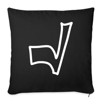 Hook Emoji Sketch Drawing - Sofa pillowcase 17,3'' x 17,3'' (45 x 45 cm) - black - Front