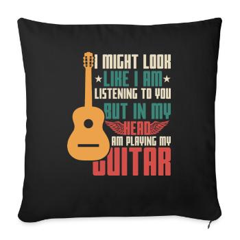 Gitarre Spruch - Sofakissenbezug 45 x 45 cm - Schwarz - Vorne