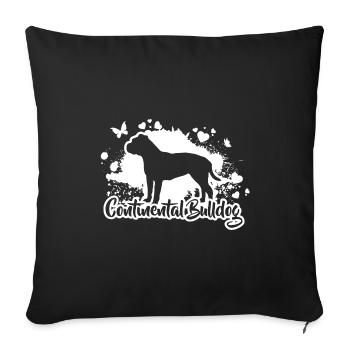 CONTINENTAL BULLDOG Dog Wilsigns - Sofa pillowcase 17,3'' x 17,3'' (45 x 45 cm) - black - Front
