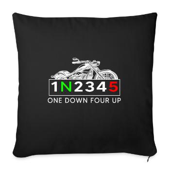 motorcycle on down for up biker rider S5 moped mz - Sofa pillowcase 17,3'' x 17,3'' (45 x 45 cm) - black - Front