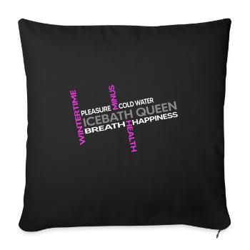 winterbader eisbader bain de glace polaire arktis queen - Housse de coussin décorative 45 x 45 cm - noir - Devant