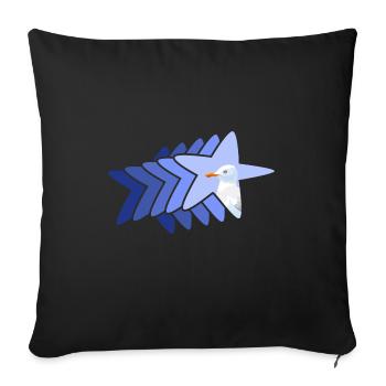 meer moin moin meerweh seestern avec mouette - Housse de coussin décorative 45 x 45 cm - noir - Devant