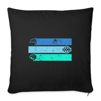 Triathlète de triathlon TRI « natation-vélo-course » - Housse de coussin décorative 45 x 45 cm - noir - Devant