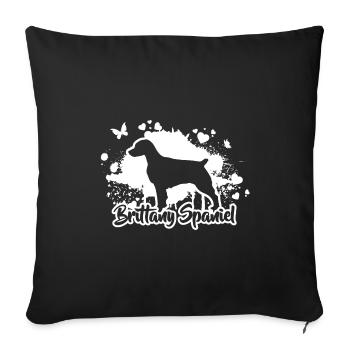 BRITTANY SPANIEL Dogs Dog Wilsigns Hunting Dogs - Sofa pillowcase 17,3'' x 17,3'' (45 x 45 cm) - black - Front