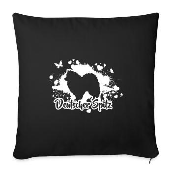 DEUTSCHER SPITZ Hunde Hund Wilsigns - Sofakissenbezug 45 x 45 cm - Schwarz - Vorne