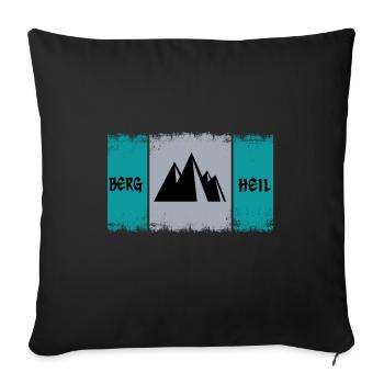 alpinist mountain climbing carabiner alpine mountaineering - Sofa pillowcase 17,3'' x 17,3'' (45 x 45 cm) - black - Front