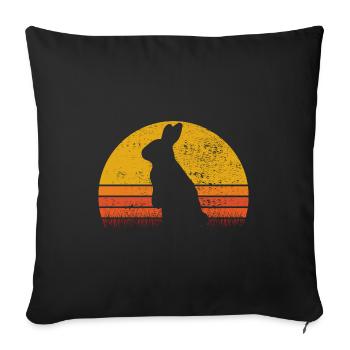 Easter Rabbit Sunset Retro Gift - Sofa pillowcase 17,3'' x 17,3'' (45 x 45 cm) - black - Front
