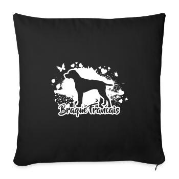 BRAQUE FRANCAIS Hundrasse Hunde Jagd Wilsigns - Sofakissenbezug 45 x 45 cm - Schwarz - Vorne
