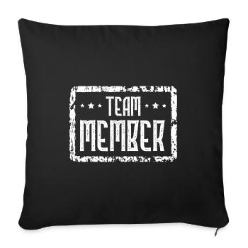 Team Member Heart - Sofa pillowcase 17,3'' x 17,3'' (45 x 45 cm) - black - Front