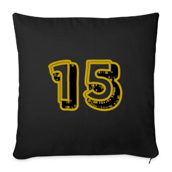 15. 15 YEARS. 15th ANNIVERSARY. 15 YEAR ANNIVERSARY. - Sofa pillowcase 17,3'' x 17,3'' (45 x 45 cm) - black - Front