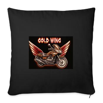 Goldwing Geschenk Geschenkidee - Sofakissenbezug 45 x 45 cm - Schwarz - Vorne