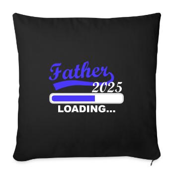Père 2025 chargement, je vais être papa en 2025 - Housse de coussin décorative 45 x 45 cm - noir - Devant