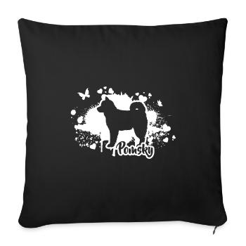 POMSKY Race de chien Chien Chiens Wilsigns - Housse de coussin décorative 45 x 45 cm - noir - Devant
