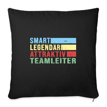 Teamleiter retro Chef Boss legendär Führungskraft - Sofakissenbezug 45 x 45 cm - Schwarz - Vorne