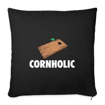 Les dictons Cornhole | Cadeaux de joueur de Cornhole - Housse de coussin décorative 45 x 45 cm - noir - Devant