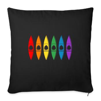 Kayak Ice Canoe Ice Paddle Canoe "River is Calling" - Sofa pillowcase 17,3'' x 17,3'' (45 x 45 cm) - black - Front