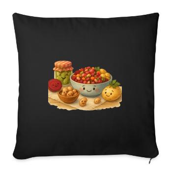 Salade de vinaigrette - Housse de coussin décorative 45 x 45 cm - noir - Devant